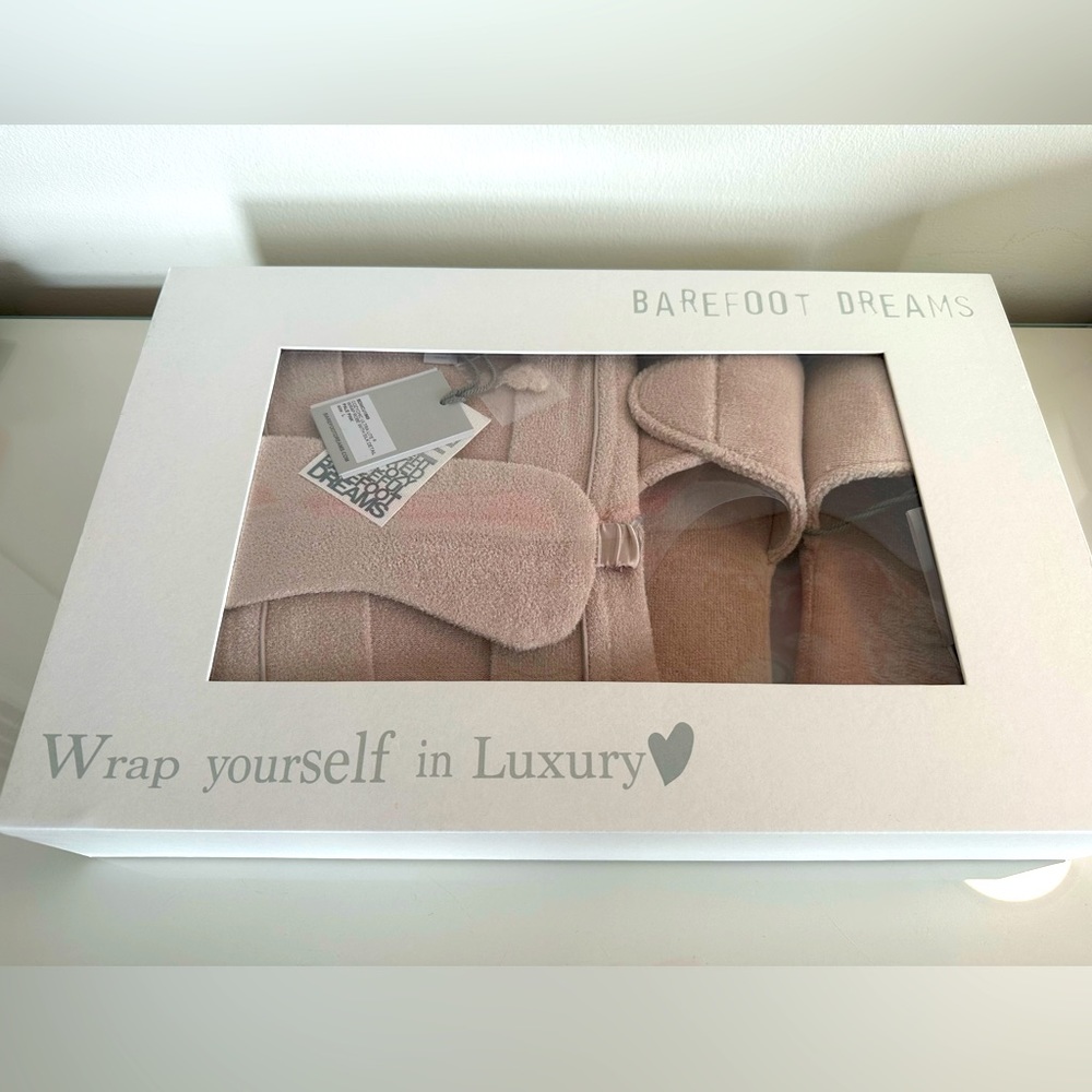NEW Barefoot Dreams CozyChic Ultra Lite Luxury Spa Set, Large L, Pale Pink NWT